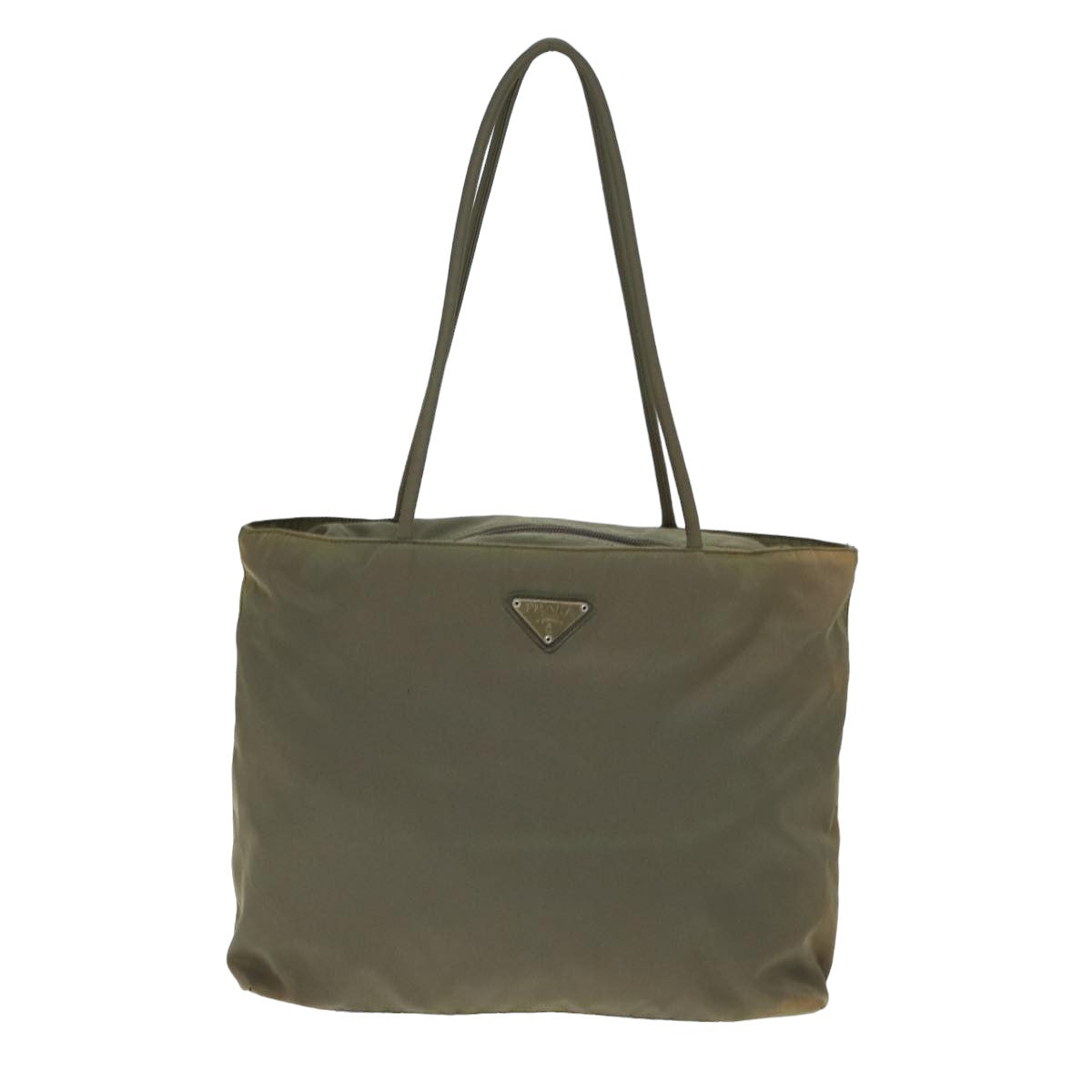 Prada Tote Bag Auth Nylon Gray Gray Auth 79652