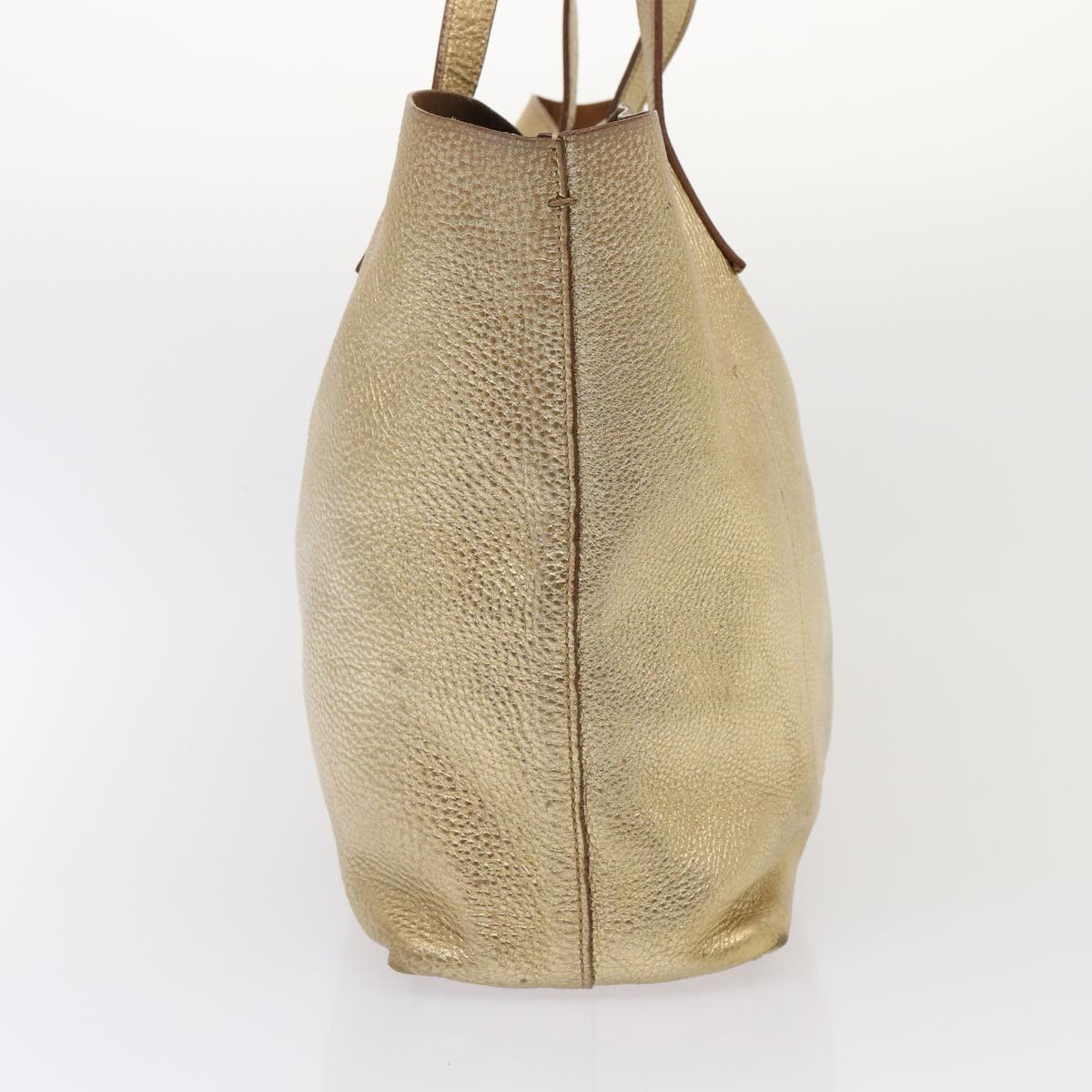 Prada Tote Bag Auth Leather Gold