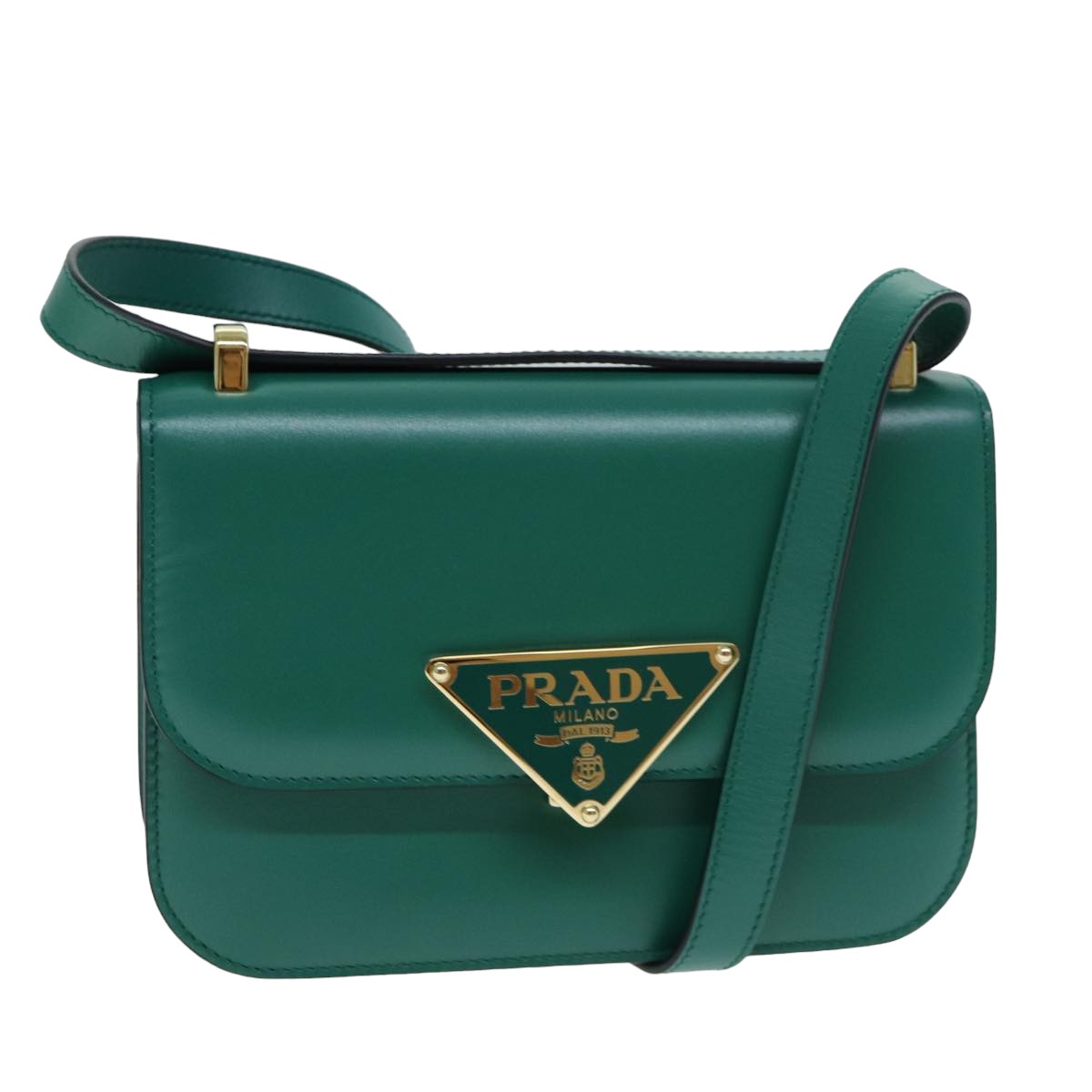 Prada Shoulder Bag Auth Leather Green
