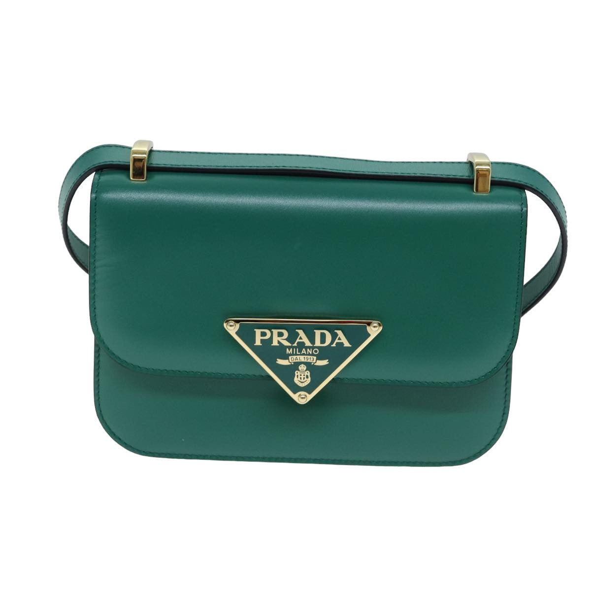 Prada Shoulder Bag Auth Leather Green
