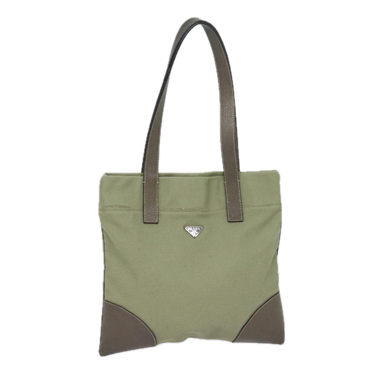 Prada Tote Bag Khaki Auth Canvas