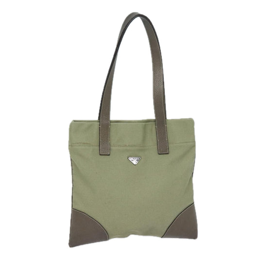 Prada Tote Bag Khaki Auth Canvas