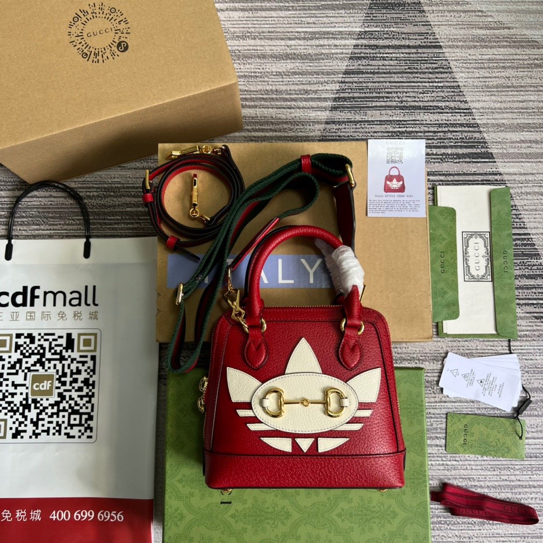 gg x Adidas Horsebit , Red Mini Bag