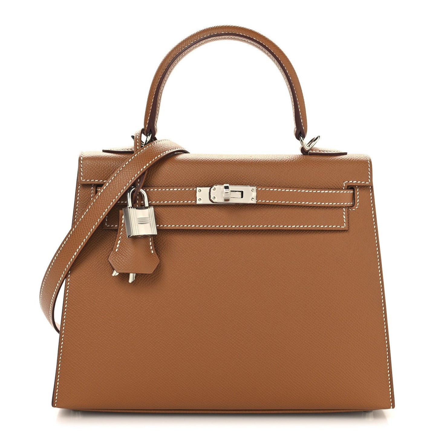 Hermes Epsom Kelly Sellier Handbag Gold Travel Bag 25 Gold 1746911