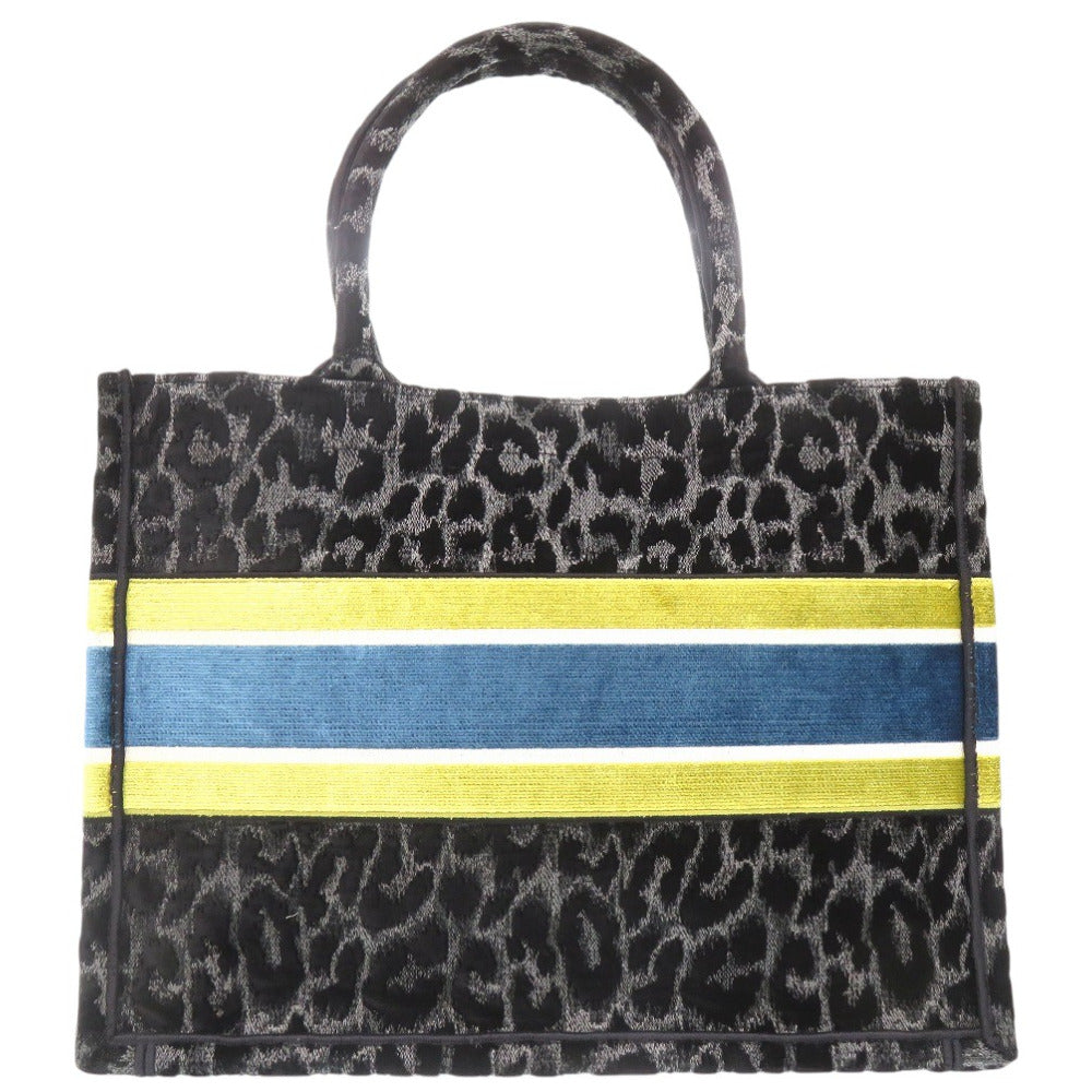 Dior Christian Tote Bag Velor Velour Book Tote Black Medium