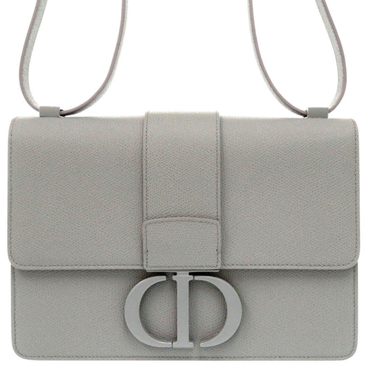 Dior Christian Shoulder Bag Gray Montaigne Women Leather