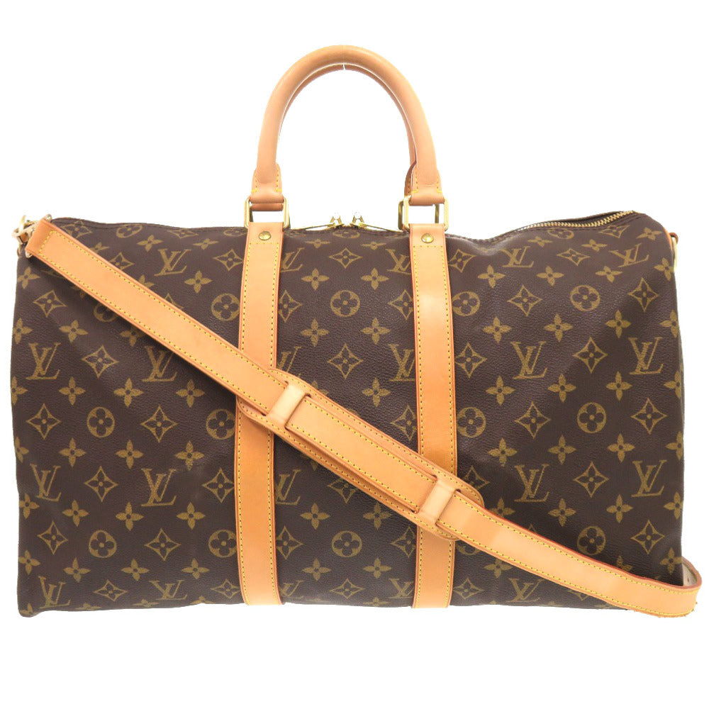 Louis Vuitton Boston Duffel M41418 Keepall bandouliere45 Monogram Canvas Brown Travel Bag