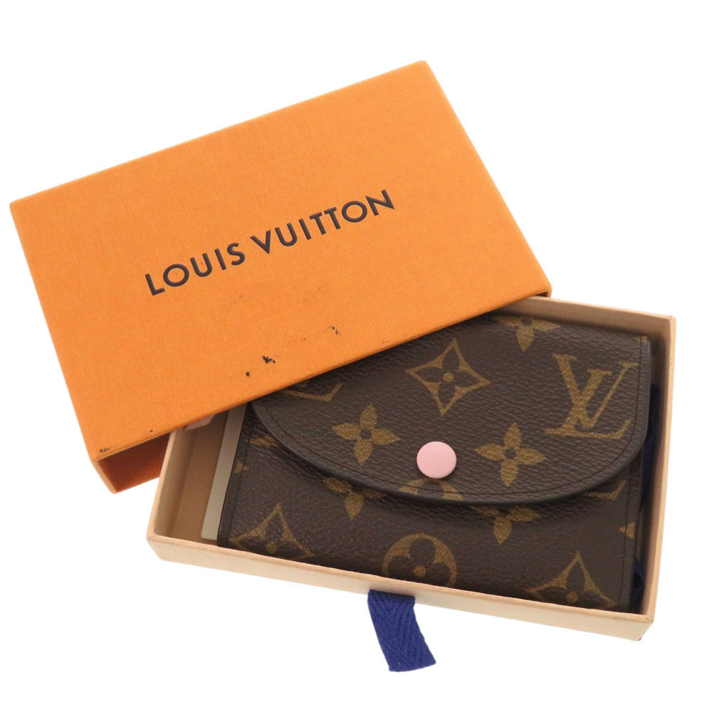 Louis Vuitton Bifold M62361 Portomone Rosary Monogram Canvas Brown Wallet Case