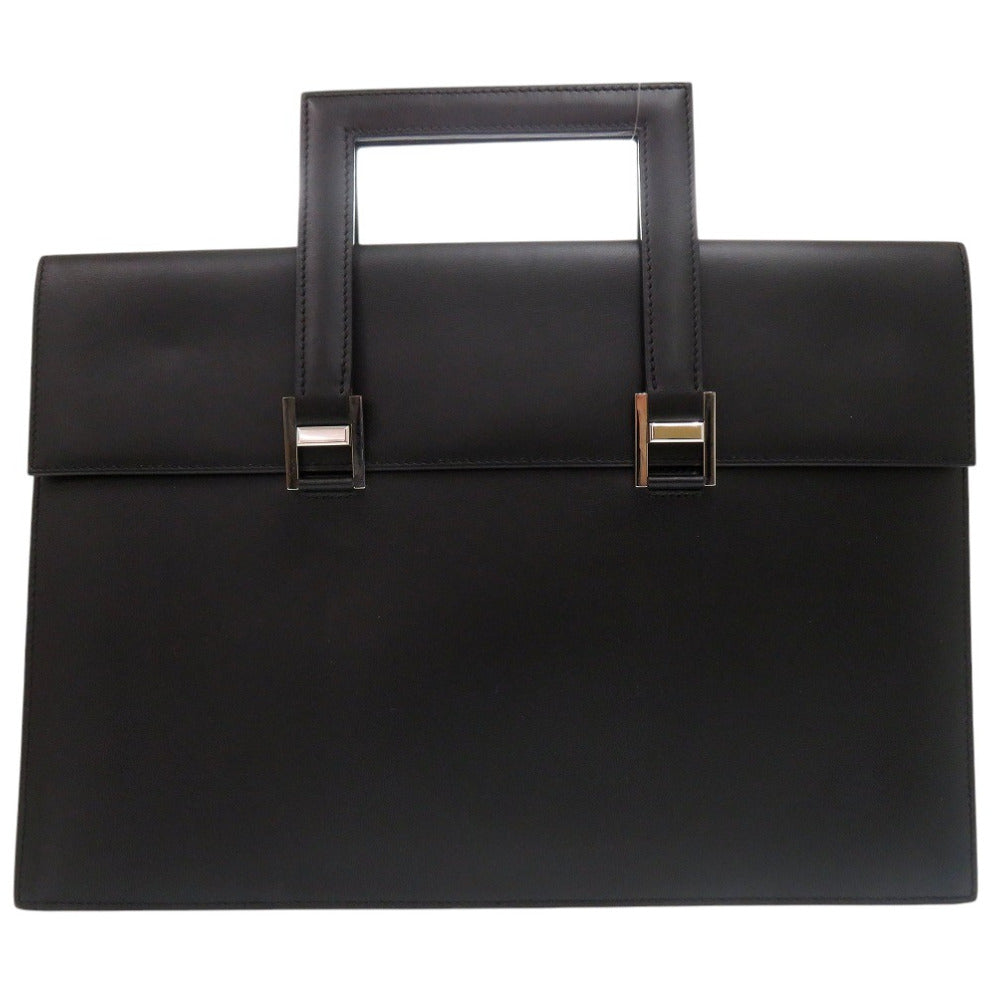 Hermes Briefcase Business Bag Handbag 365Pm Mens Leather Black Travel Bag