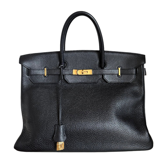 Hermes Birkin Togo Hardware Handbag Leather Black Travel Bag
