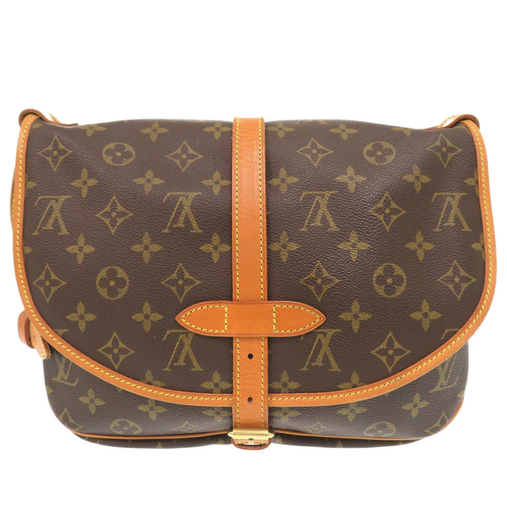 Louis Vuitton M42256 Saumur 30 Monogram Canvas Brown Shoulder Bag 7B0314Pe5M9