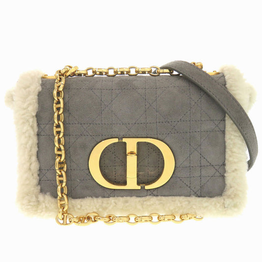 Dior Christian Shoulder Bag Mouton, Gray Chainshoulder Bag Suede