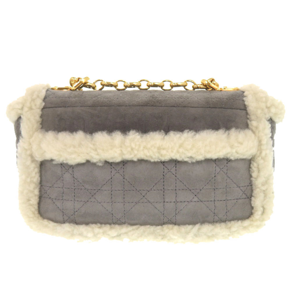 Dior Christian Shoulder Bag Mouton, Gray Chainshoulder Bag Suede