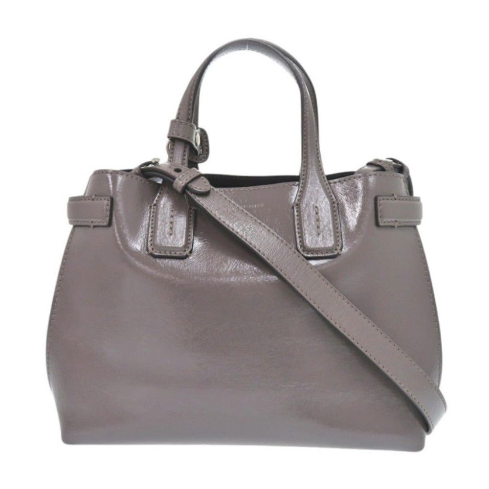 Burberry Enamel Sepia Soft Banner Women Handbag Gray Travel Bag