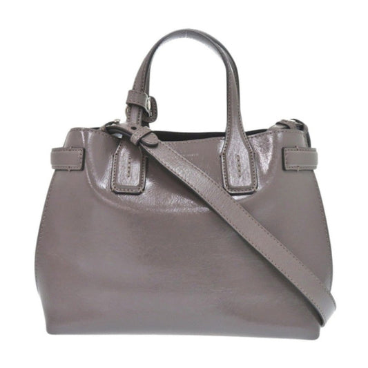 Burberry Enamel Sepia Soft Banner Women Handbag Gray Travel Bag