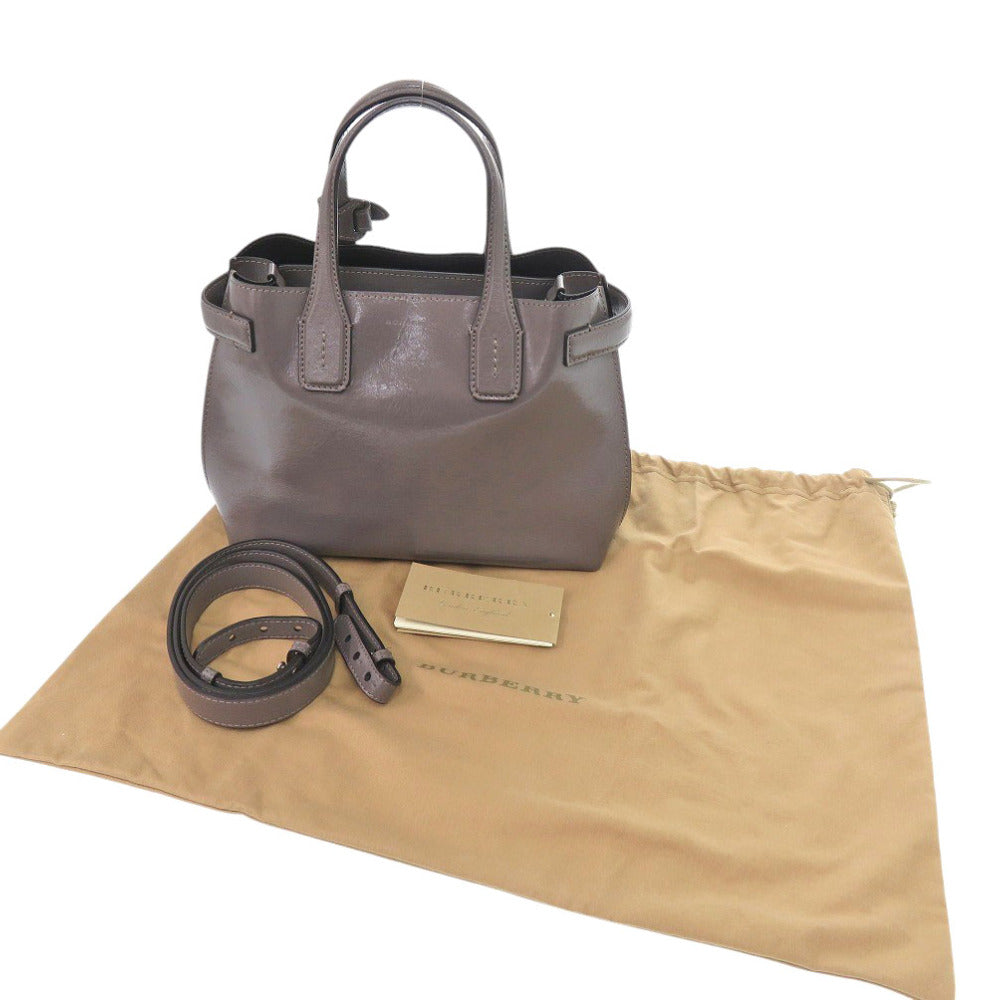 Burberry Enamel Sepia Soft Banner Women Handbag Gray Travel Bag