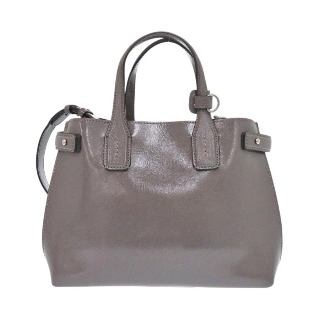 Burberry Enamel Sepia Soft Banner Women Handbag Gray Travel Bag