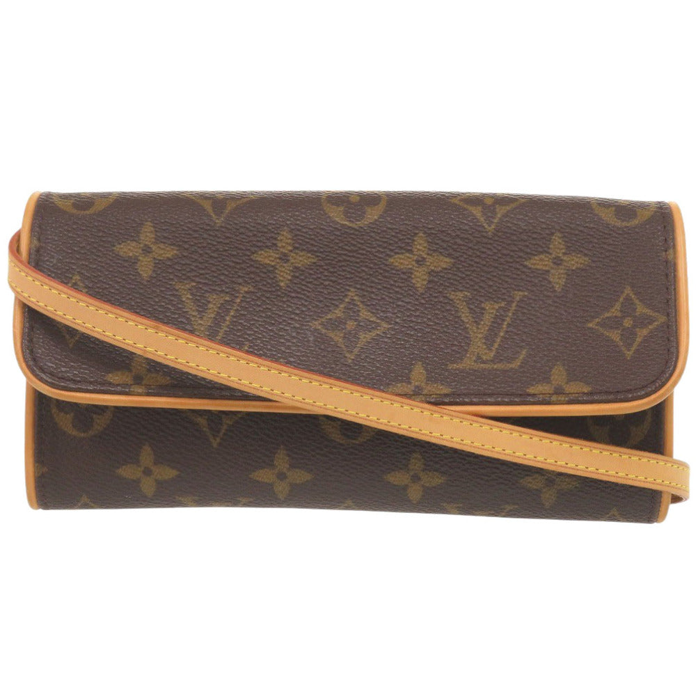 Louis Vuitton M51854 Pochette Twin PM Monogram Canvas Brown Shoulder Bag 7C0088Ga5K6
