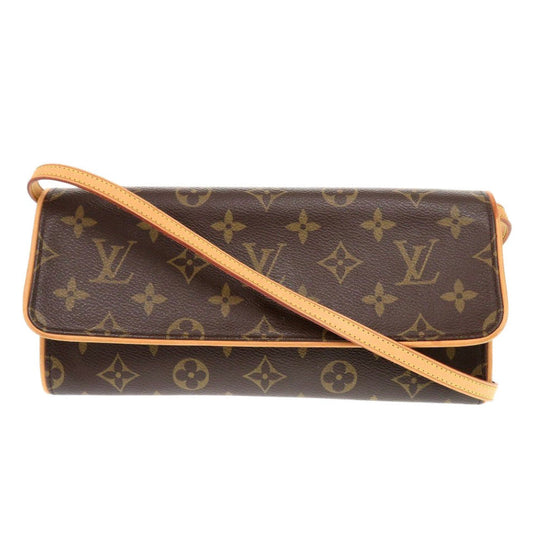 Louis Vuitton M51852 Pochette Twin GM Monogram Canvas Brown Shoulder Bag 7C0505Slr14
