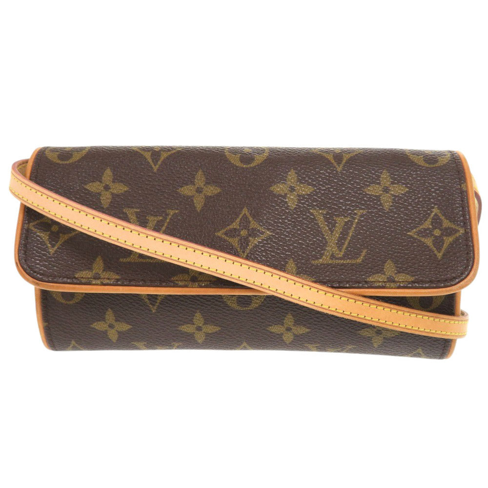 Louis Vuitton M51854 Pochette Twin PM Monogram Canvas Brown Shoulder Bag 7C0538Gg5M3
