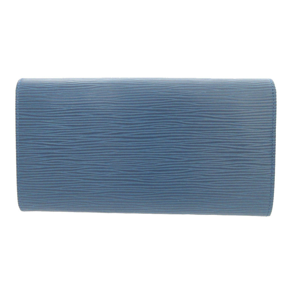 Louis Vuitton Long Purse M63575 Epi Two Leather Blue Wallet Case