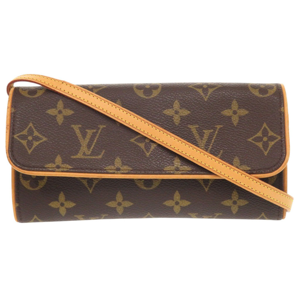 Louis Vuitton M51854 Pochette Twin PM Monogram Canvas Brown Shoulder Bag 7C0981Sa5K14
