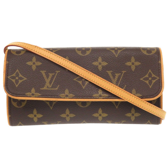 Louis Vuitton M51854 Pochette Twin PM Monogram Canvas Brown Shoulder Bag 7C0981Sa5K14