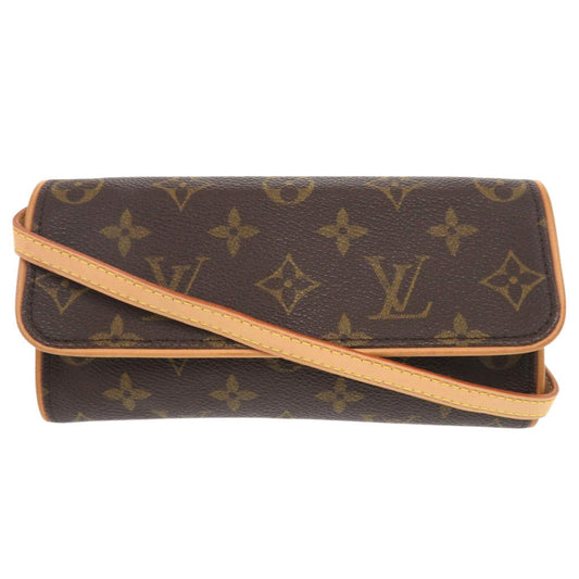 Louis Vuitton M51854 Pochette Twin PM Monogram Canvas Brown Shoulder Bag 2