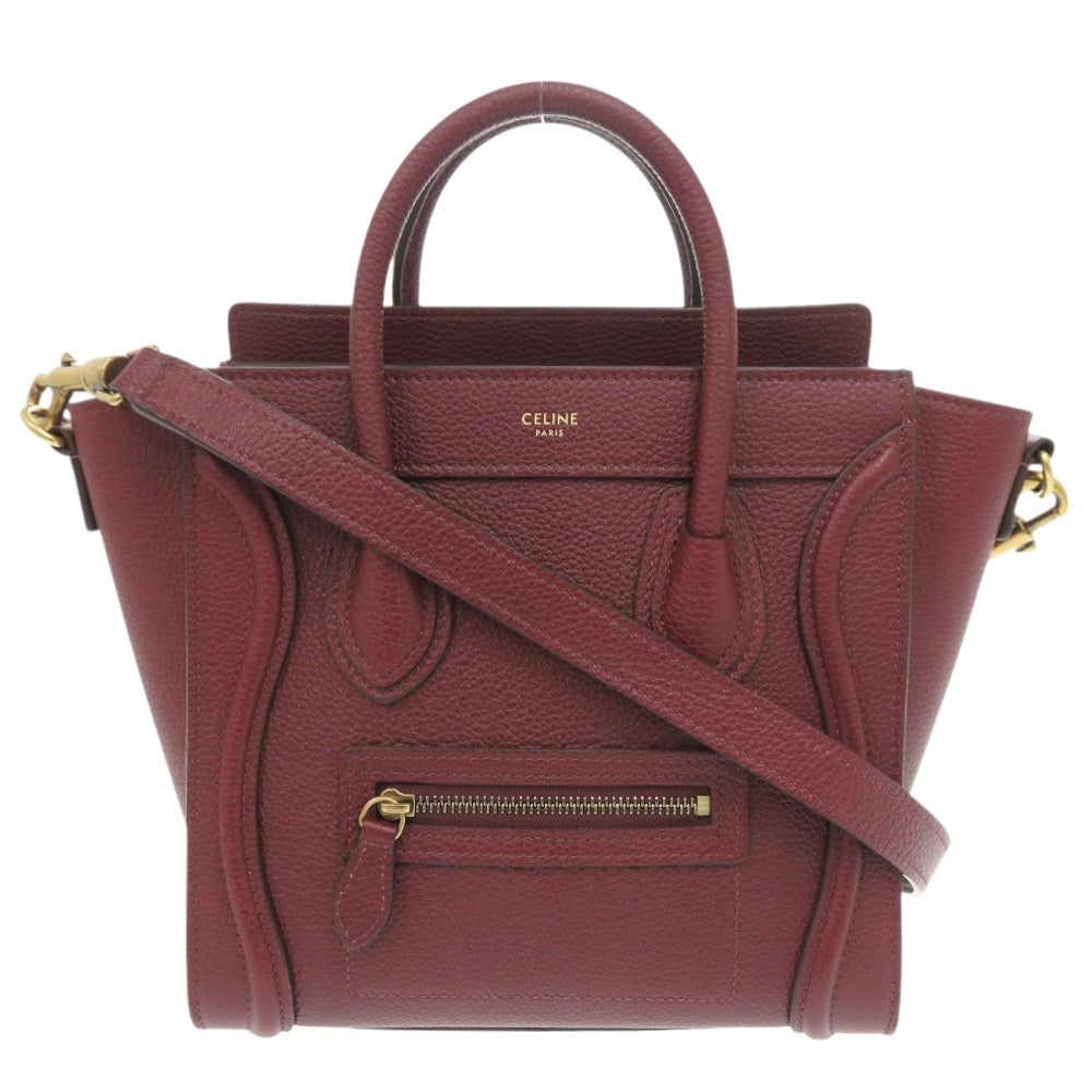 Burgundy Way Luggage Nano Shopper Women Leather Travel Bag