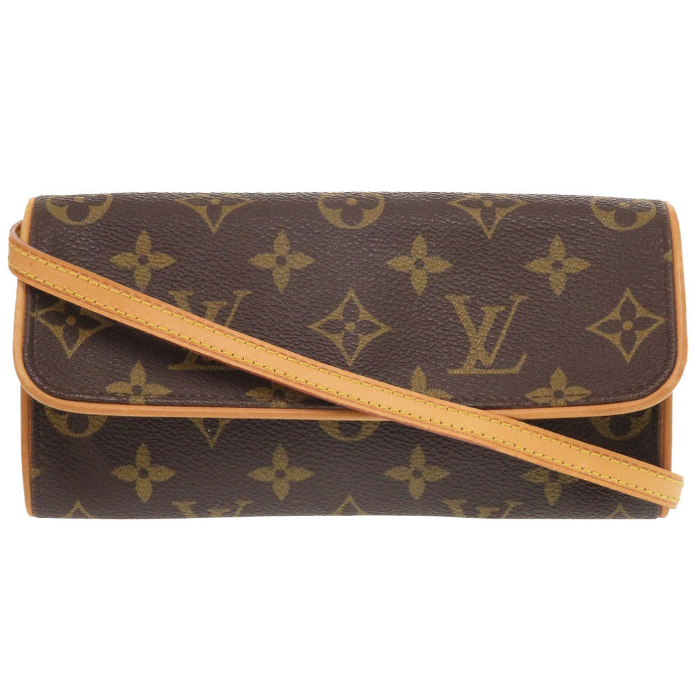 Louis Vuitton M51854 Pochette Twin PM Monogram Canvas Brown Shoulder Bag 7C1068Sp5K14