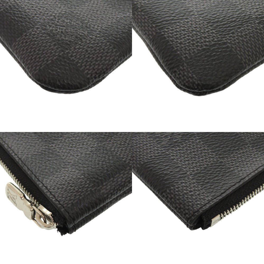 Louis Vuitton Coin N60155 Damier Grafitto Damier Canvas Black Clutch Bag 2