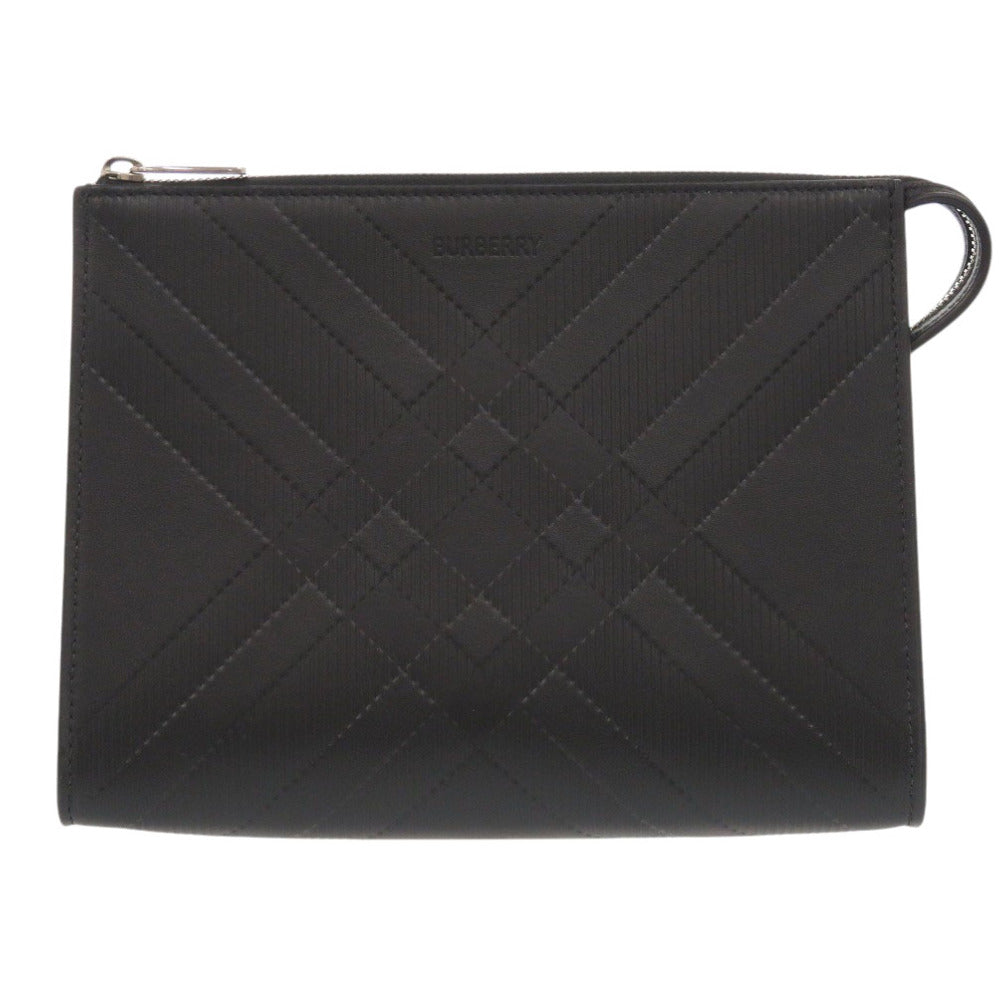 Burberry Clutch Bag Pouch Mens Leather Black