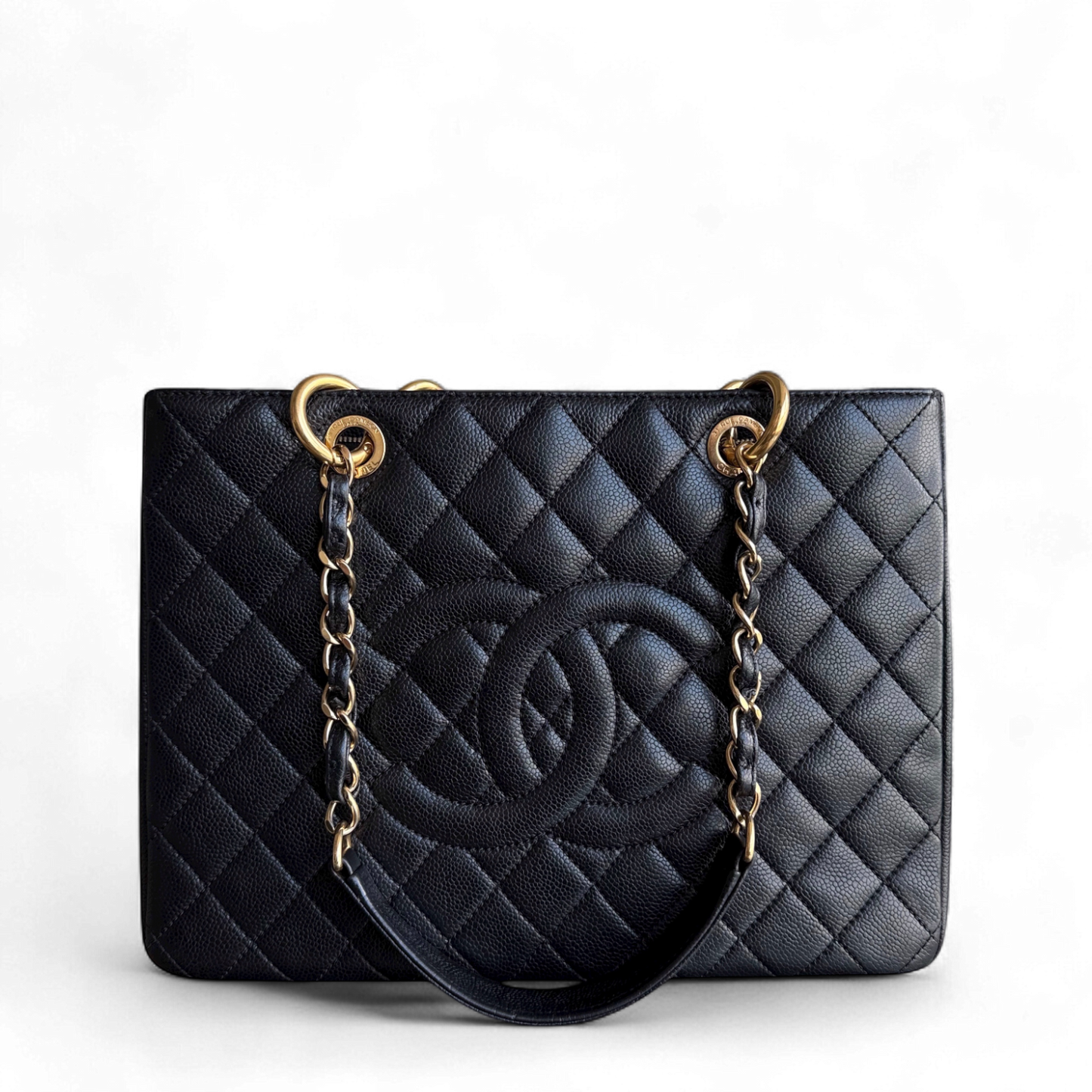 Chanel GST Grand Shopping Tote - Caviar Grained Quilted Black Tote Bag Series 17
