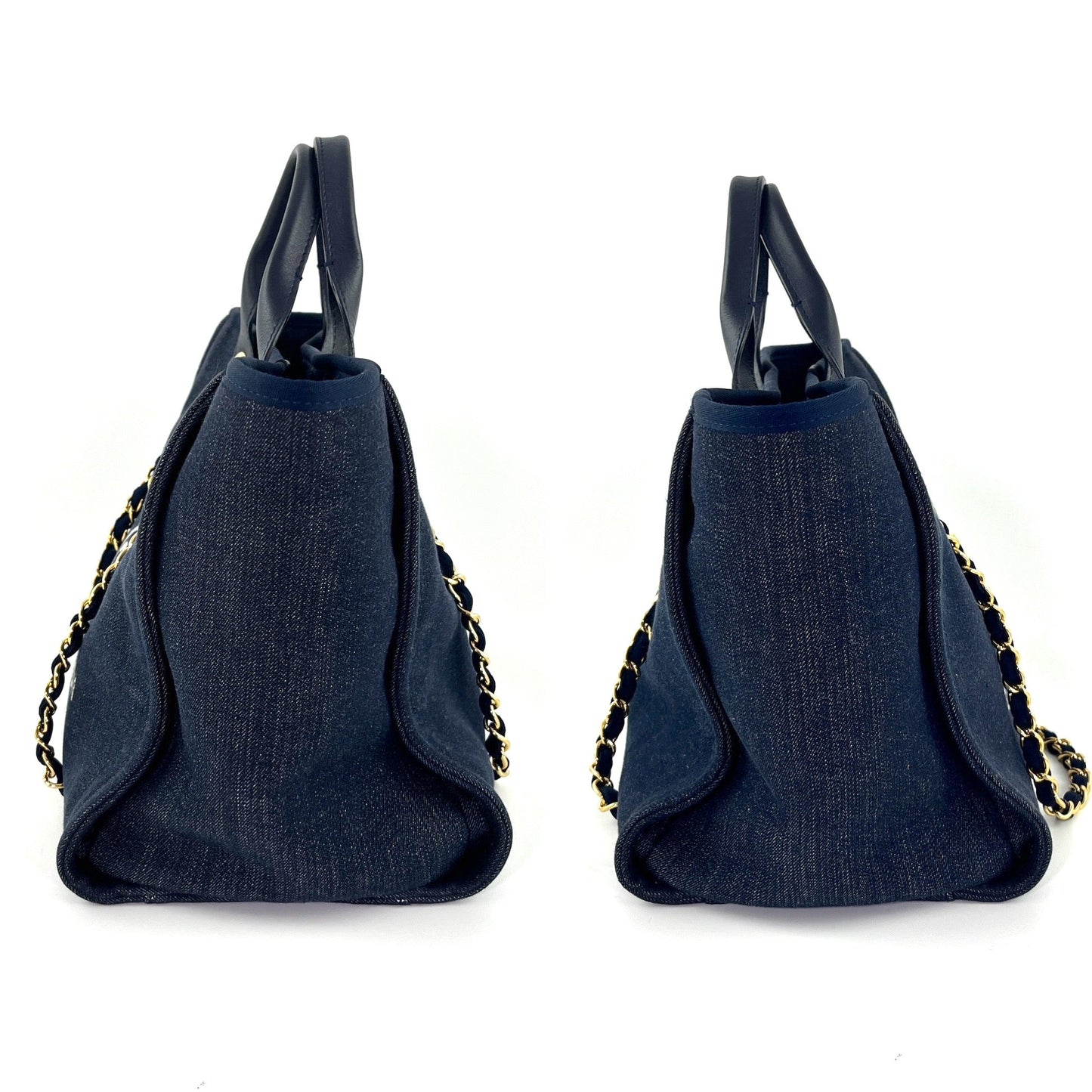 Chanel Deauville Medium Denim Navy Shopping Tote Bag