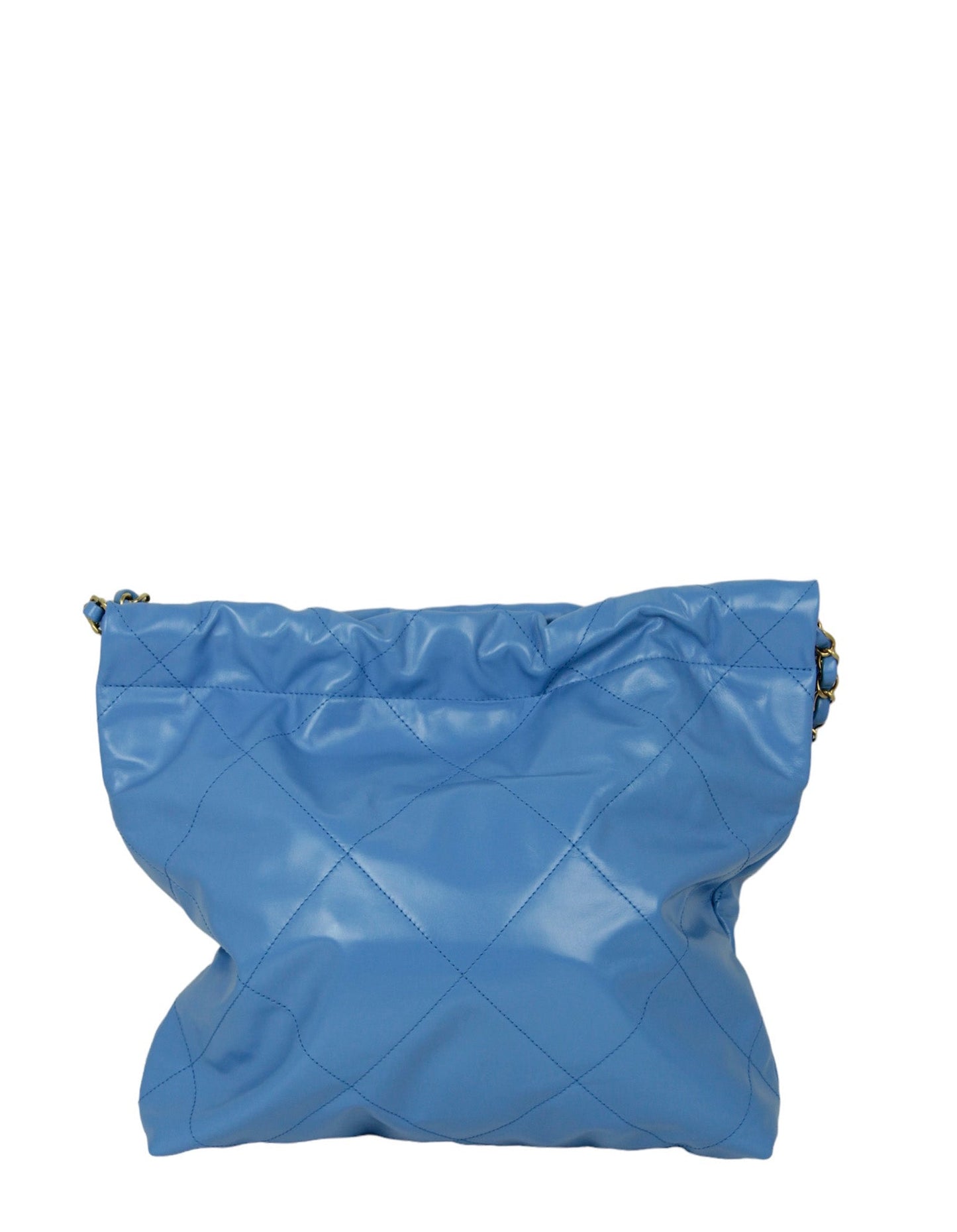 Chanel 2024 Blue Leather Quilted 22 Tote Bag