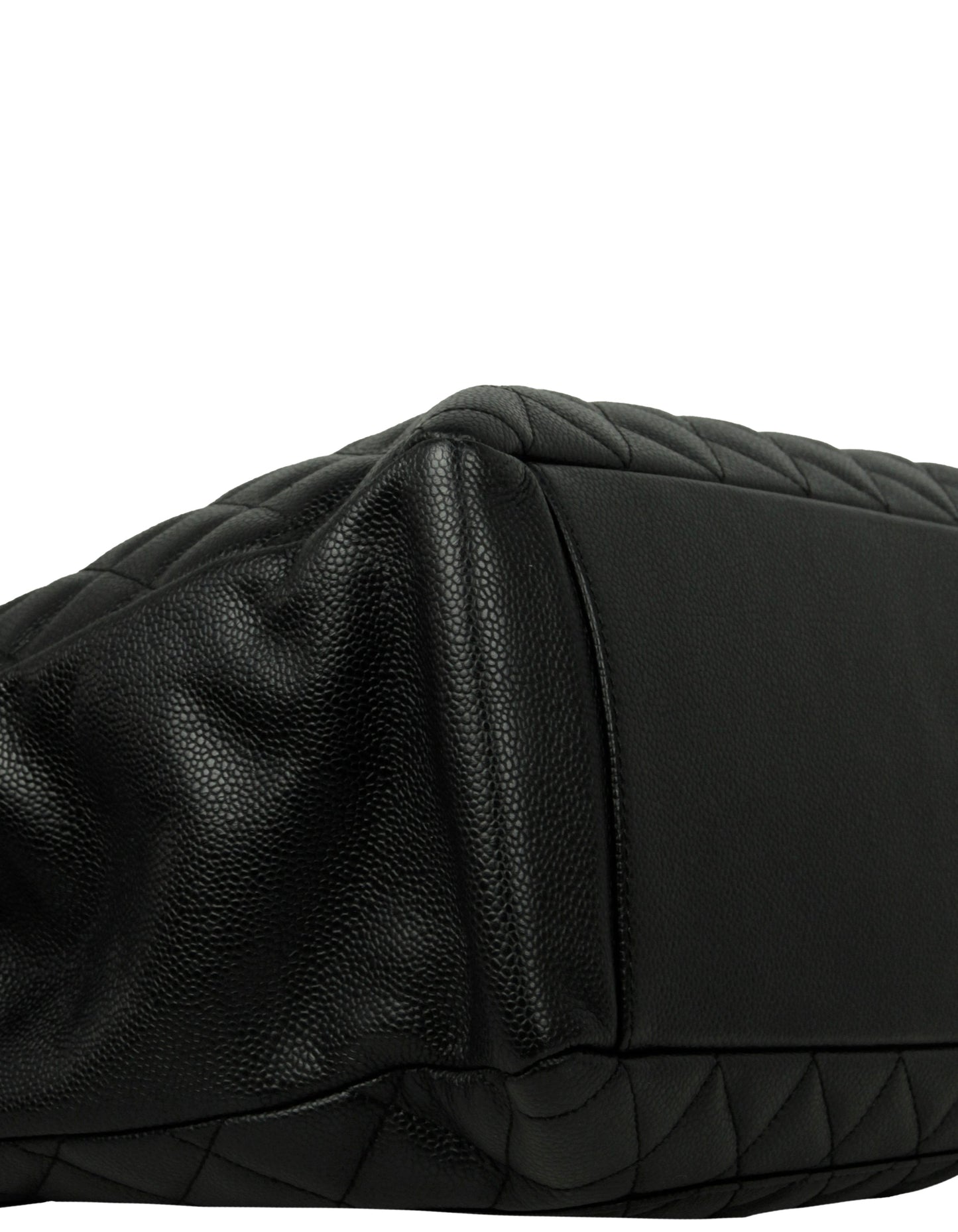 Black Caviar Leather Quilted Grand Shopper Tote GST Bag Signature