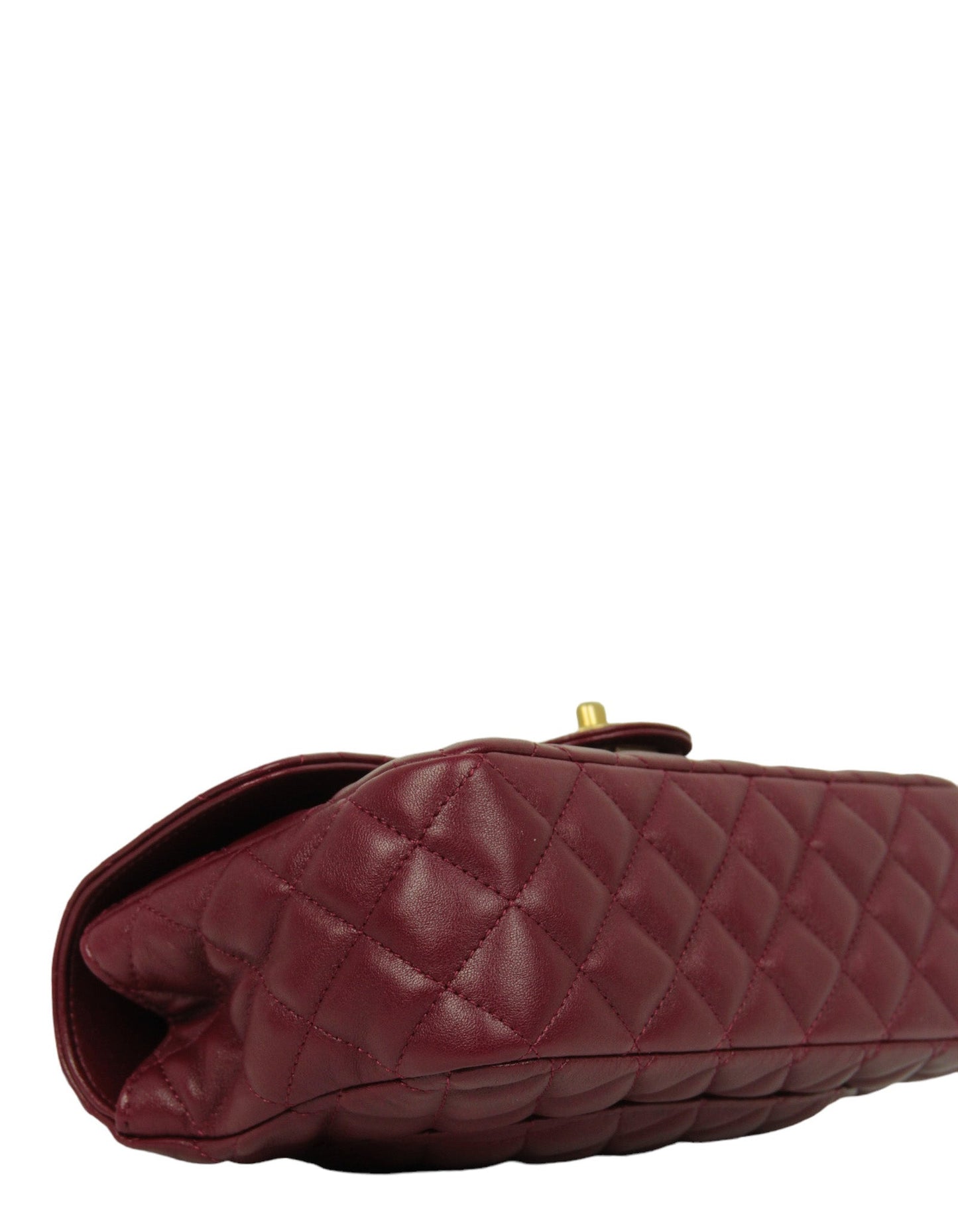 Chanel Burgundy Lambskin Leather Flapbag w/ Handle Bag