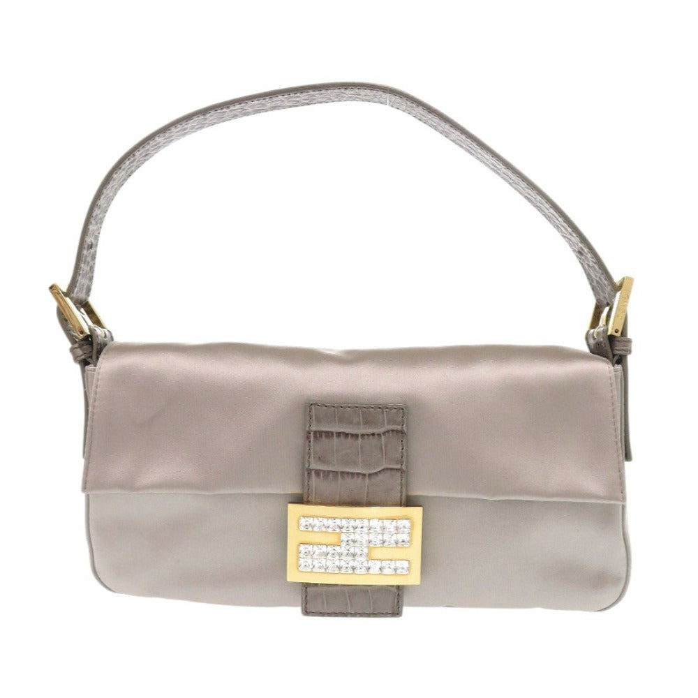 Fendi Handbag 8Br600 Gurege Mamma Women Leather Satin Bucket Bucket Bag