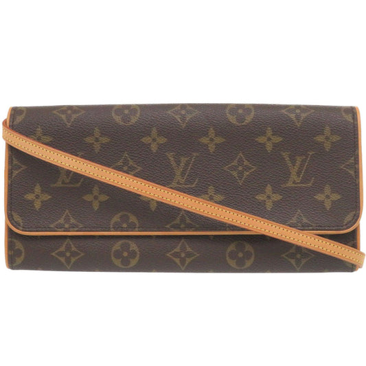 Louis Vuitton M51852 Pochette Twin GM Monogram Canvas Brown Shoulder Bag 7D0331Sp5K1