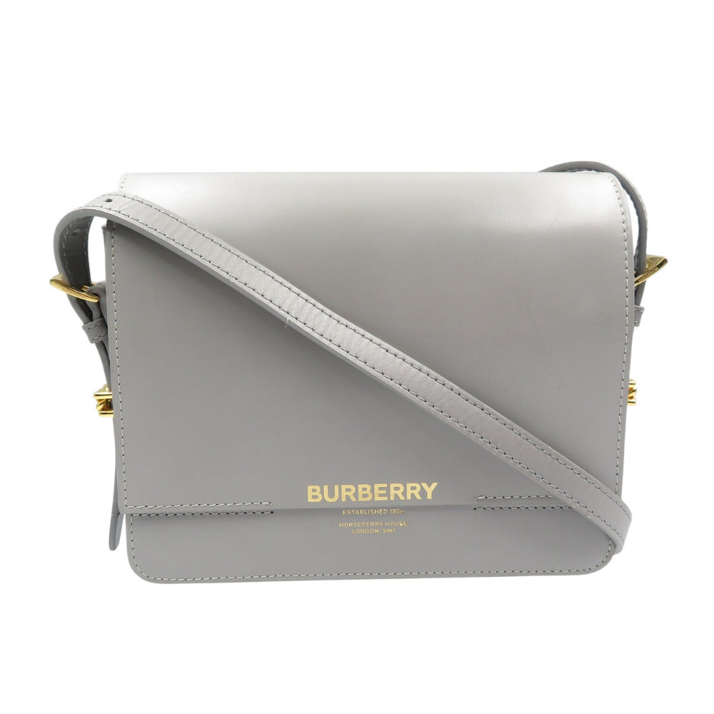 Burberry Shoulder Bag Women Leather Gray