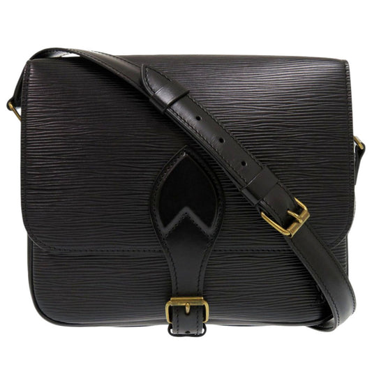 Louis Vuitton M52242 Epi Noir Epi Cartouchiere Leather Shoulder Bag