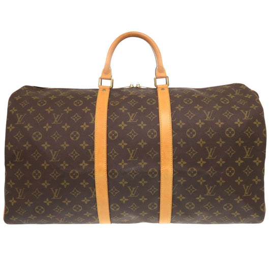 Louis Vuitton Boston Duffel M41424 Keepall 55 Monogram Canvas Brown Travel Bag 8