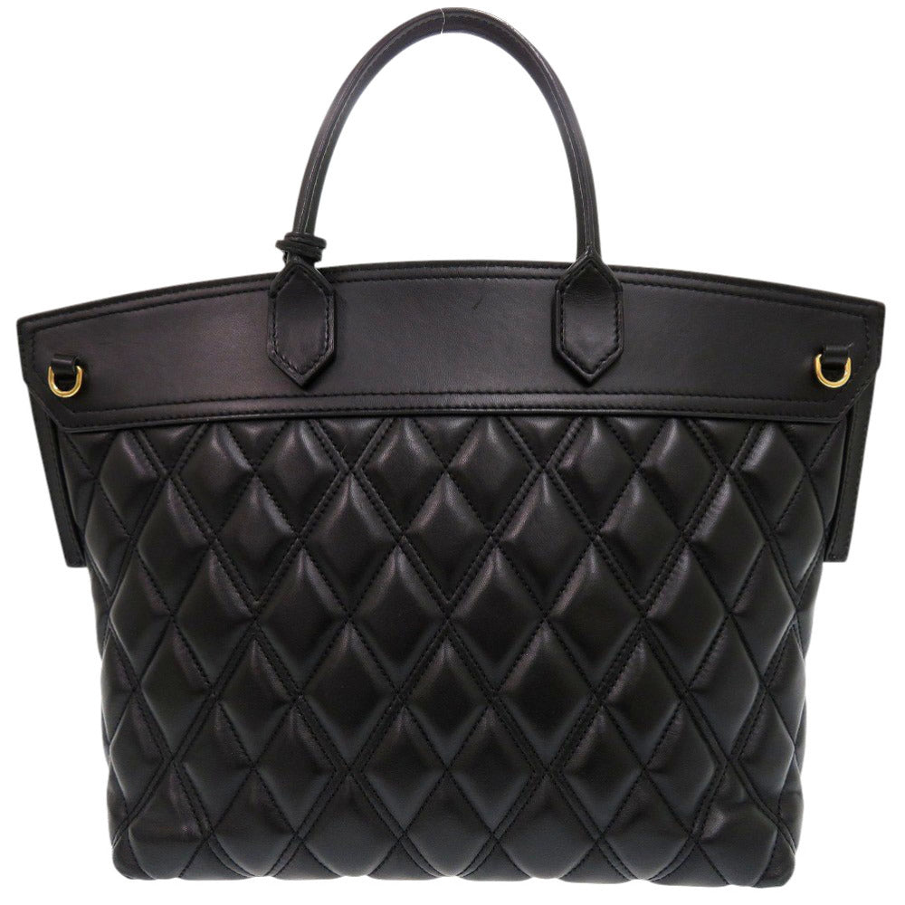 Burberry 2Way Women Handbag Leather Black Travel Bag