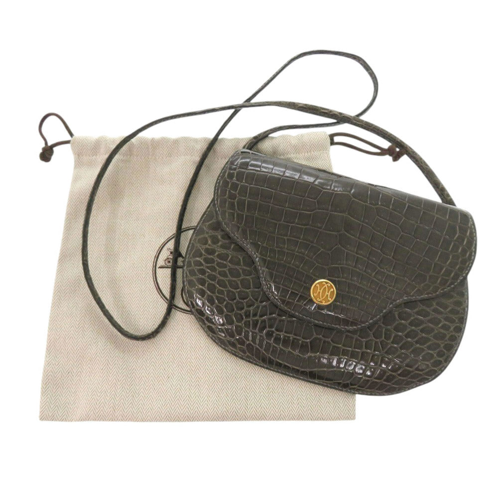 Hermes Shoulder Bag Polosus Type Paula Women Gray