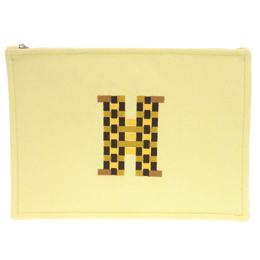 Pouch Cotton Yellow H Tissage Flat Pouch Shoes