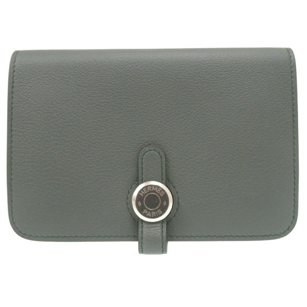 Coin Case Vert Amande Evercolor Dogon Compact Leather Travel Bag