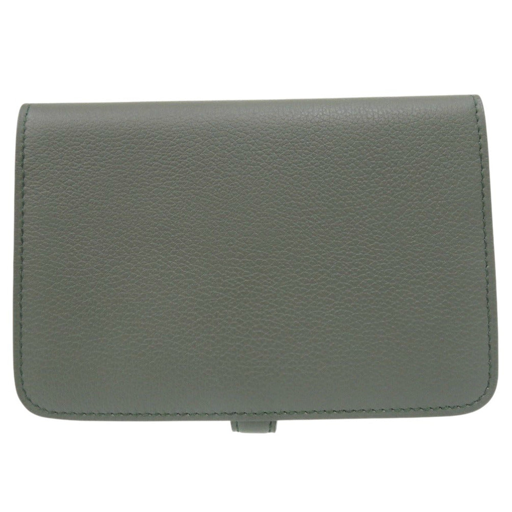 Coin Case Vert Amande Evercolor Dogon Compact Leather Travel Bag