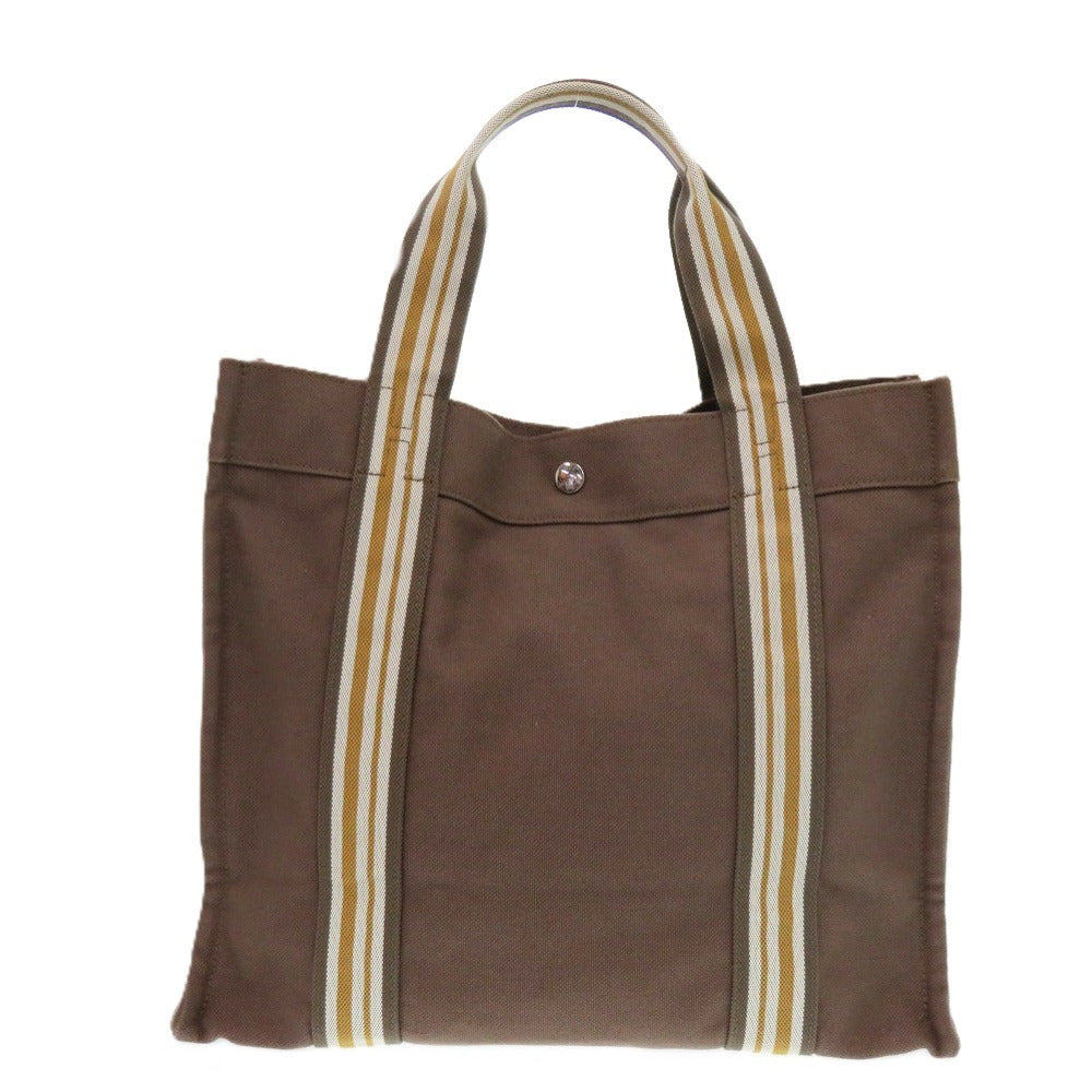 Hermes Tote Bag Sac De Platage Canvas Brown