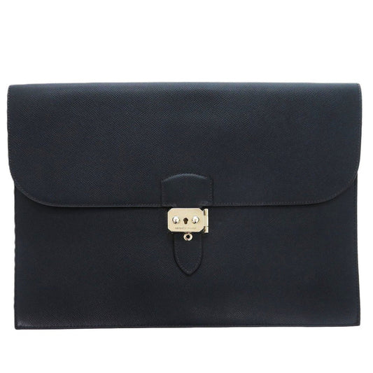 Hermes Clutch Bag Courchevel Sac Adepeche Navy