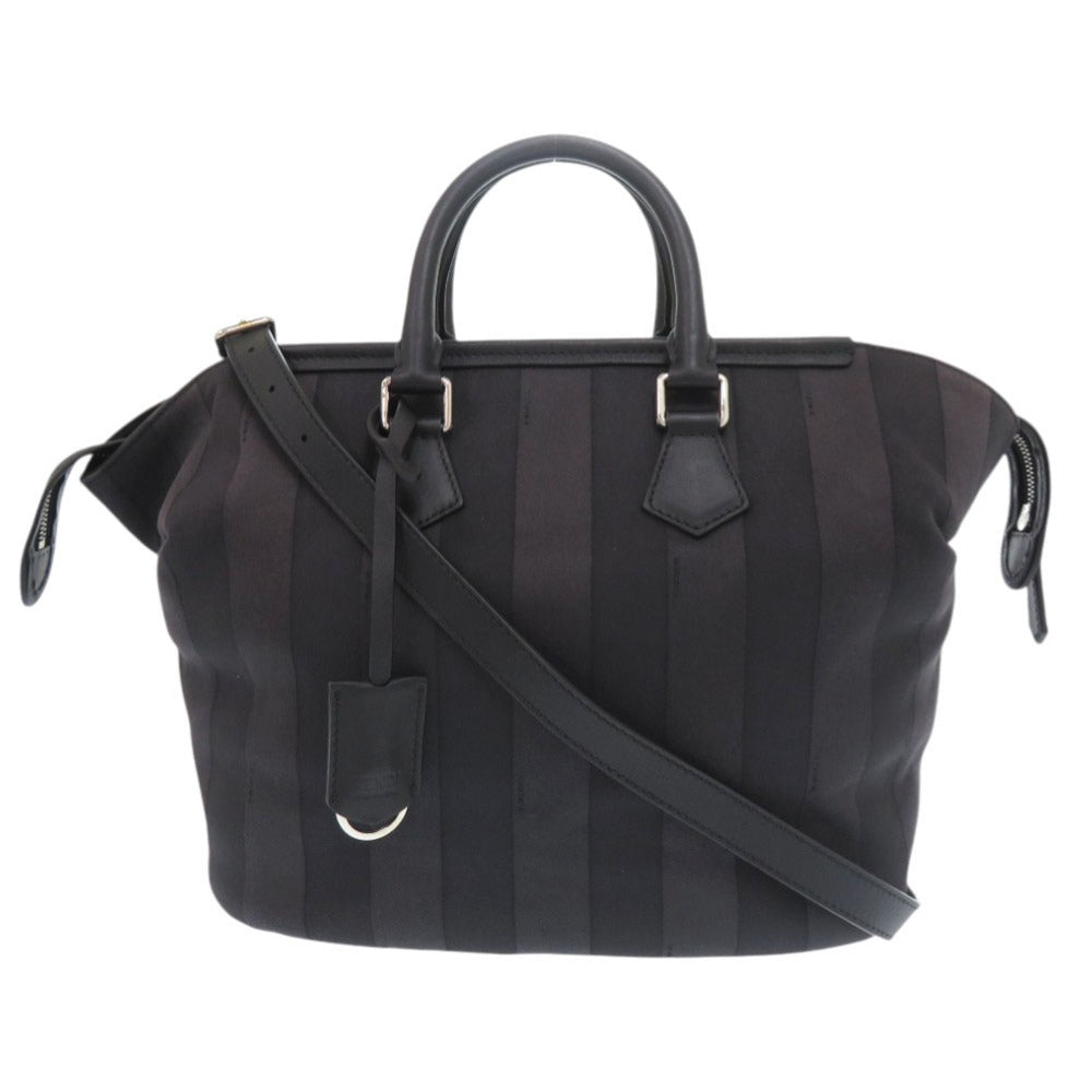 Fendi 7G0315La5M17 Leather Canvas Black Travel Bag
